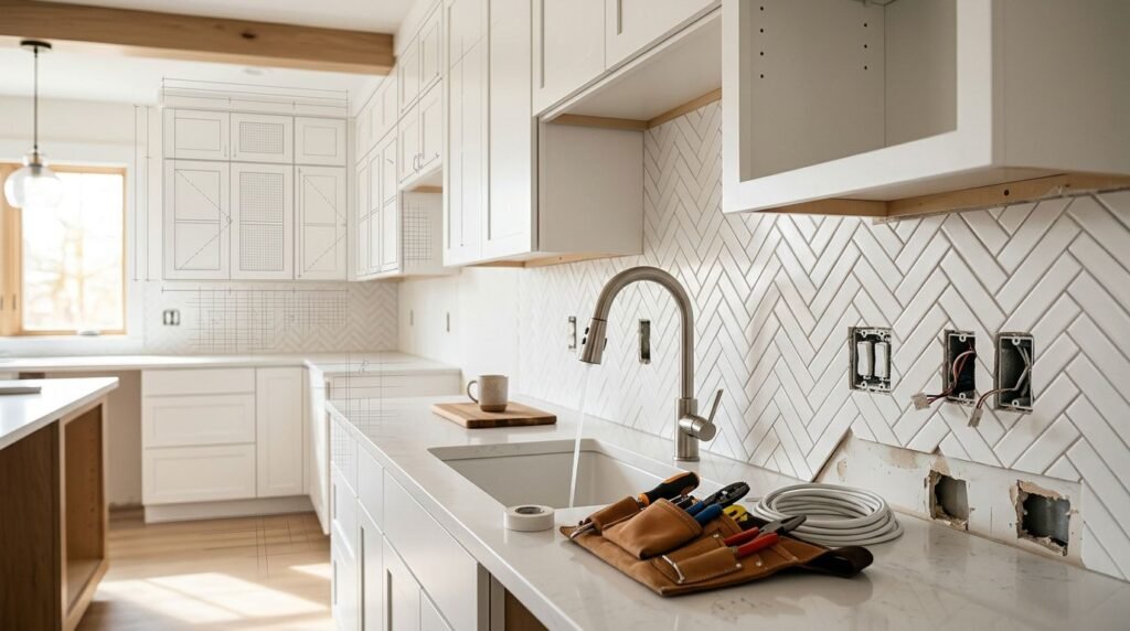 Kitchen Outlet Planning Around New Cabinets